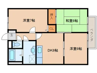 奈良県橿原市曽我町【アパート】の間取り