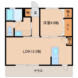 プレールⅡ【103号室】の間取り