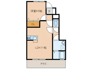 コージーコート八木B棟【1階】の間取り