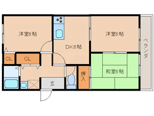 奈良県橿原市新賀町【マンション】の間取り