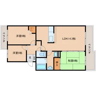 奈良県橿原市新賀町【マンション】の間取り