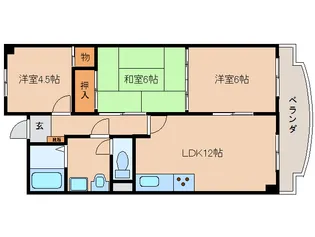 奈良県橿原市木原町【マンション】の間取り
