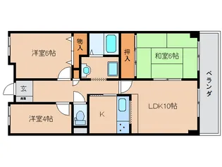 奈良県橿原市西池尻町【マンション】の間取り