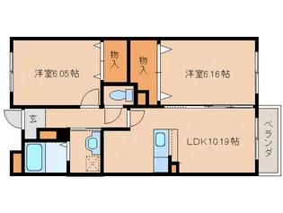 奈良県橿原市白橿町3丁目【マンション】の間取り