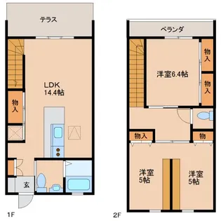 奈良県磯城郡田原本町大字千代【テラスハウス】の間取り