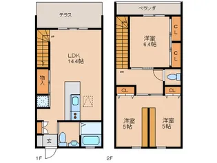 奈良県磯城郡田原本町大字千代【テラスハウス】の間取り