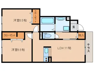 ブリリアントコート【1階】の間取り