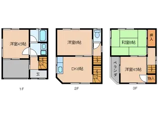 奈良県大和高田市大字築山【一戸建】の間取り