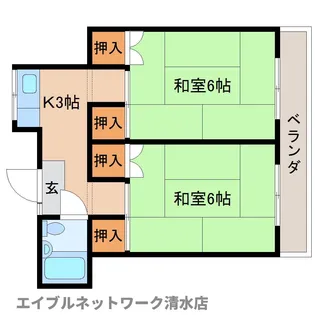 静岡県静岡市清水区村松【マンション】の間取り