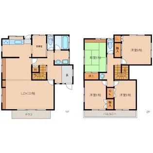 奈良県北葛城郡河合町広瀬台1丁目【一戸建】の間取り