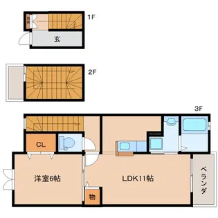 奈良県奈良市西九条町3丁目【アパート】の間取り