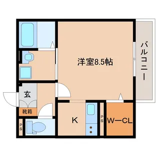 クレールフォンテーヌならまち【1階】の間取り
