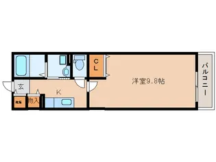 奈良県生駒市辻町【アパート】の間取り