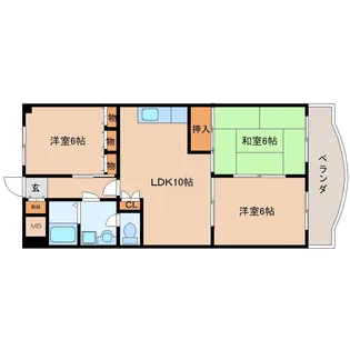 第6サンコウヒルズ 西館【1階】の間取り