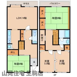 奈良県生駒市小明町【タウンハウス】の間取り