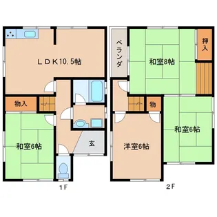 奈良県生駒市壱分町【一戸建】の間取り