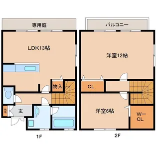 奈良県生駒市小平尾町【アパート】の間取り