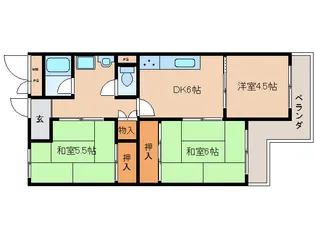奈良県奈良市菅原東2丁目【マンション】の間取り