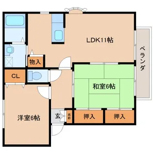 奈良県桜井市大字西之宮【アパート】の間取り