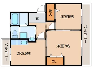 奈良県大和郡山市額田部北町【マンション】の間取り