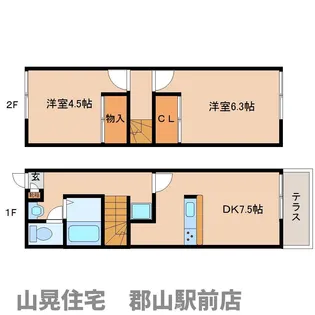 奈良県大和郡山市矢田町【アパート】の間取り