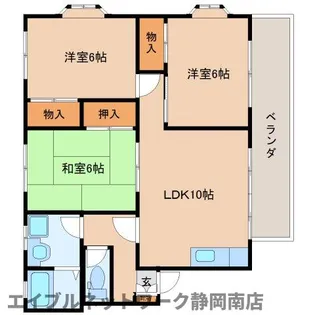 レジデンスカネト【3階】の間取り