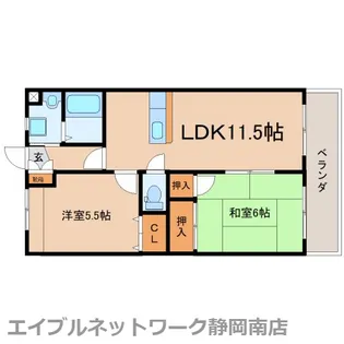 グランポワールⅡ【303号室】の間取り