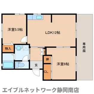 グランメール小鹿B【102号室】の間取り