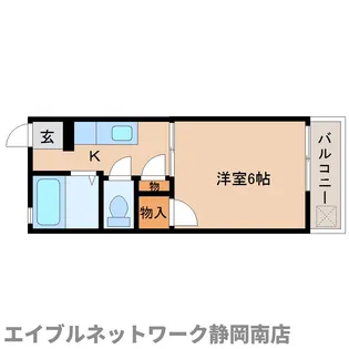 ヒルサイド小鹿【205号室】の間取り