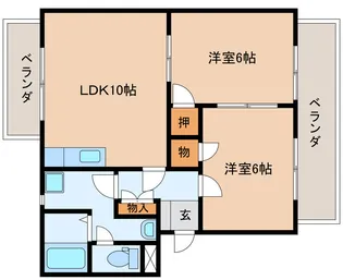 ヴィトリーネ【303号室】の間取り