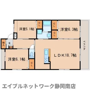 エスプラネードⅡ【303号室】の間取り