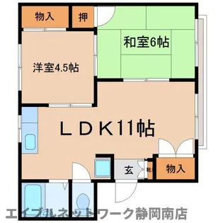 ルリコープ登呂【1階】の間取り