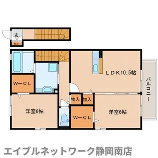 モンターニュサンク・中島【2階】の間取り