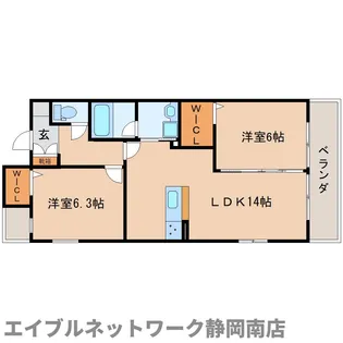 グランスイート中田【104号室】の間取り