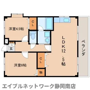 リバーストン宮竹【306号室】の間取り
