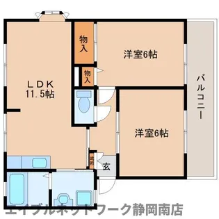サンビレッジ静岡D棟【1階】の間取り