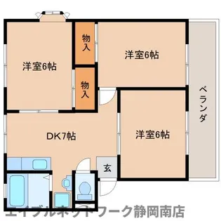 サンビレッジ静岡D棟【201号室】の間取り