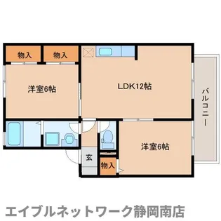 ゆーとぴあ21B【2階】の間取り