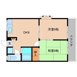 奈良県大和高田市大字築山【アパート】の間取り