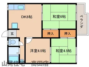 奈良県大和高田市大東町【アパート】の間取り