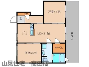ベルメゾン市役所東C棟【102号室】の間取り