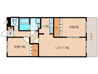 奈良県葛城市竹内【マンション】の間取り