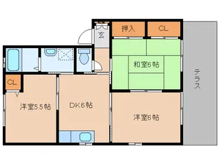 グランブルーC棟【102号室】の間取り
