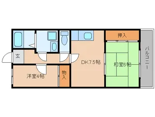 奈良県葛城市尺土【マンション】の間取り