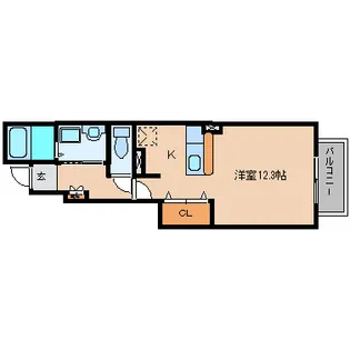 カーサモデルノ【101号室】の間取り
