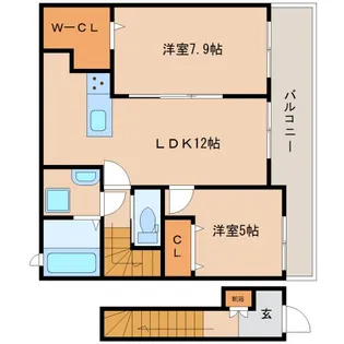 ガーデンヒルズK【2階】の間取り