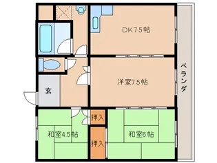 奈良県大和高田市西三倉堂1丁目【マンション】の間取り