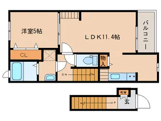 奈良県大和高田市大字市場【アパート】の間取り