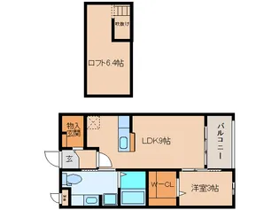 奈良県大和高田市春日町1丁目【アパート】の間取り
