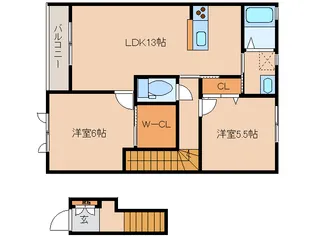 モンヴィラージュ【205号室】の間取り